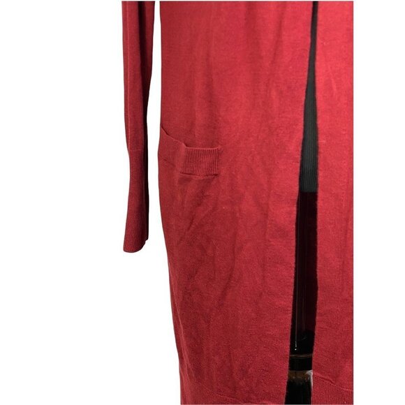 Halogen‎ Womens Duster Sweater Red Long Sleeve Open Front Pockets Slit S New - Picture 3 of 10